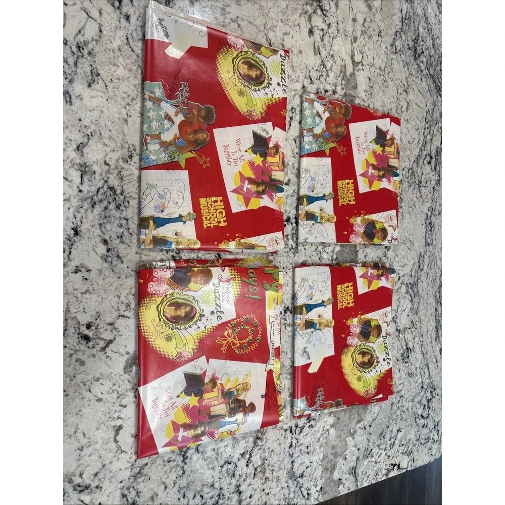 4 Sheet Holiday Vintage High School Muscial Collectible Wrapping Paper Christmas